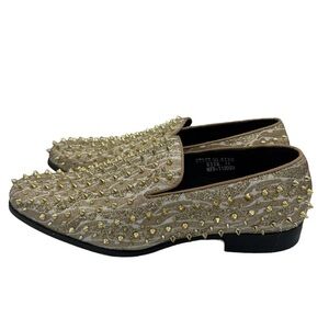 Men's Gold Studded Loafers